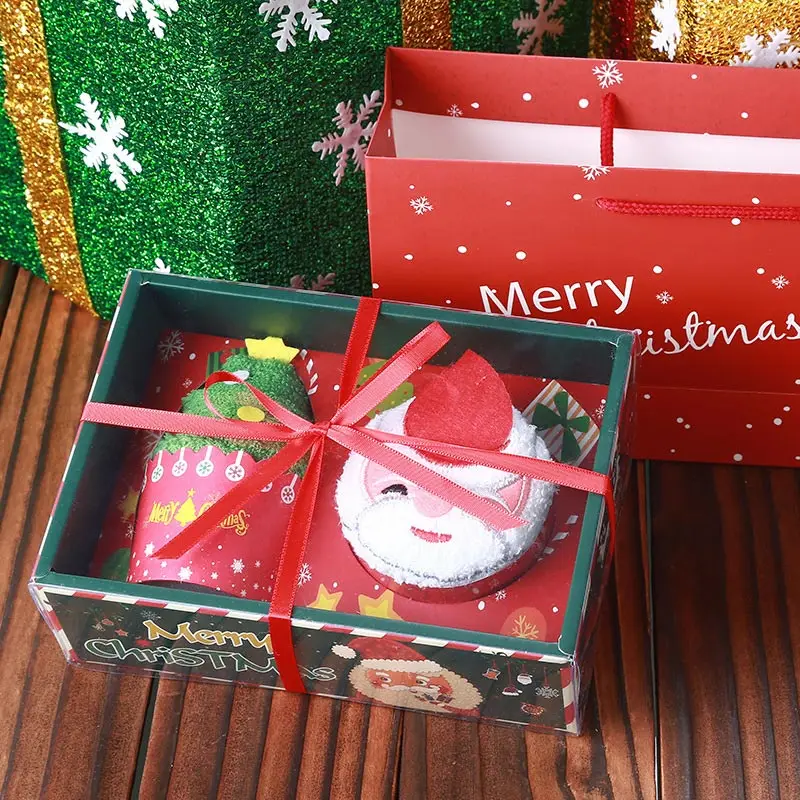 

Celebration Cake Modelling Cotton Towel Santa Snowman Towel Christmas Party Gifts MAL999