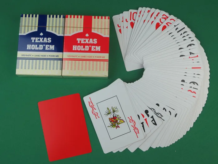 2 шт./партия, пластиковые игральные карты с большими словами, Texas Hold'em Jombo индекс, карты для покера, красный/синий на выбор, Texas мост карты