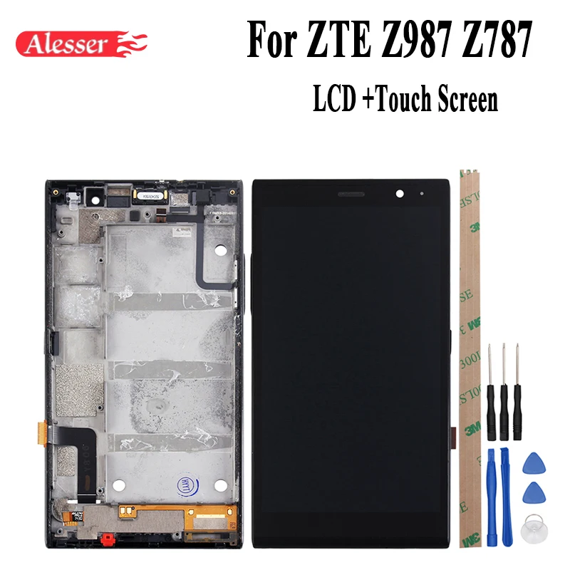 

Alesser For ZTE Z987 Z787 LCD Display and Touch Screen With Frame Assembly 6inch Replacement Phone Accessory+Tools+ Adhesive