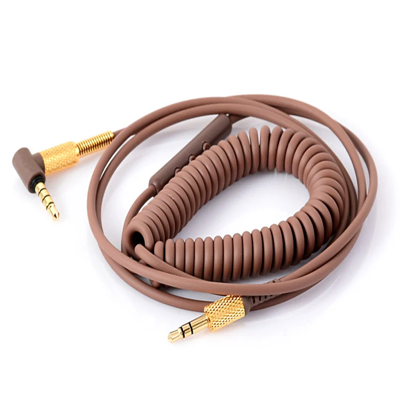 Кабель для наушников DIY наушники HIFI Замена шнуров гарнитуры с регулятором громкости Дистанционное обновление аудио для обновления кабеля Marshall - Цвет: brown