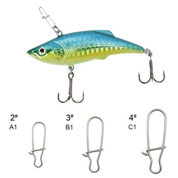 

200Pcs Stainless Steel Hook Fast Clip Connector Strong Swivels Lock Snaps for Fishing Freshwater Saltwater Rings Fishing Tool