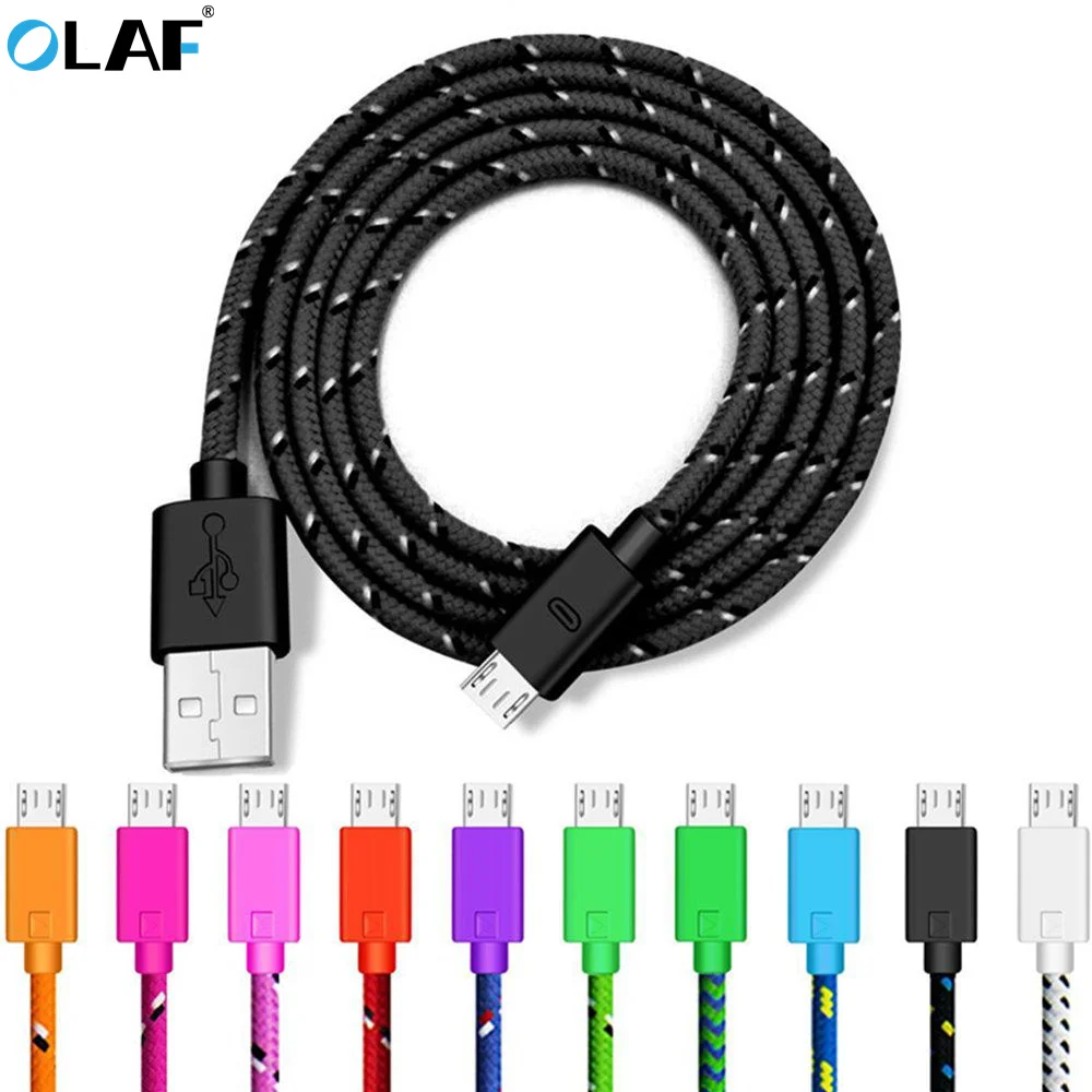 1m 2m 3m USB Cable Nylon Braided Fast Charging Micro USB Cable For Samsung S7 Xiaomi LG Huawei Tablet Android Phone Charger Cord