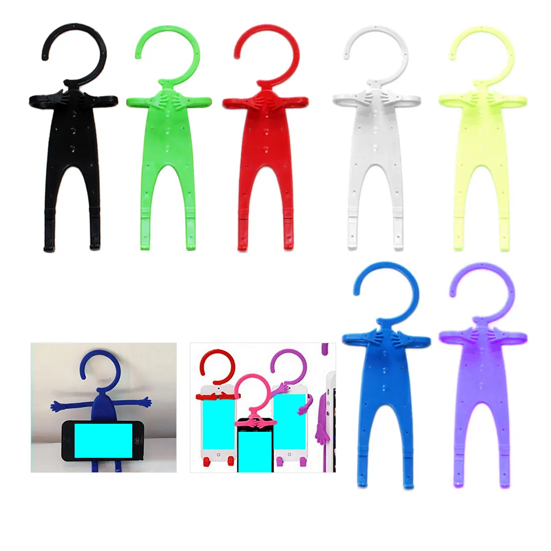 

Flexible PVC Human Shape Grip Cell Phone Holder Wall Charging Holder Desktop Phone Stand for Huawei for iphone car accessories