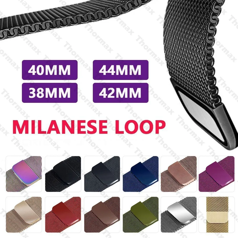 

Milanese Loop Bracelet Stainless Steel band For Apple Watch series 1/2/3 42mm 38mm Bracelet strap for iwatch series 40mm 44mm