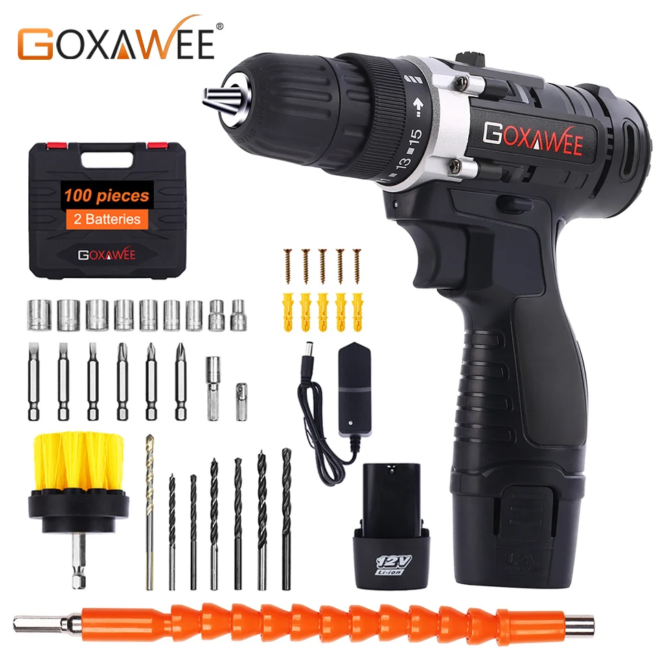 GOXAWEE 12V Two Speed Electric Screwdriver
