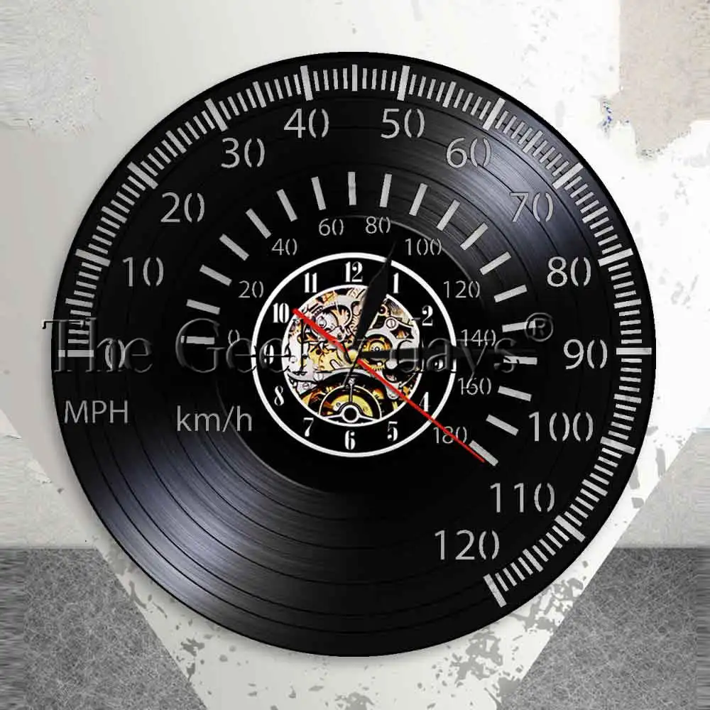 

Vintage Cafe Racer Tachometer Wall Art Speedometer Wall Clock Motorcycle Racing Bike Speedo Tachometer Vinyl Record Wall Clock