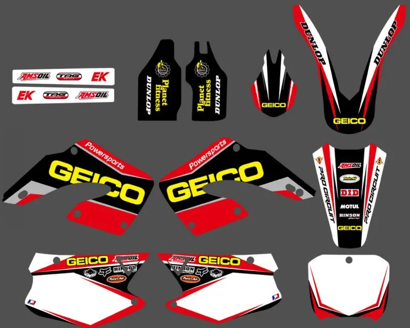 0177 новый стиль наклейки для команды графические Honda CR125 CR250 2000 2001 CR 125 250|team decals|decal