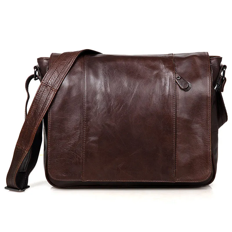 Nesitu Vintage 100 Guarantee Real Skin Genuine Leather Cowhide Men Messenger Bags M7338