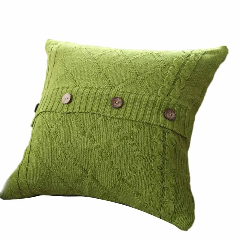

YOMI Z 2018 Fashion Cushion Covers 45*45cm Pillow Coussin De Salon Knitting Button Pillowcase Geometric Nordic Kussenhoes