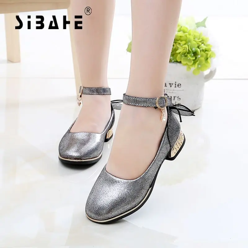 Sibahe Girl Shoes Children Leather Princess Shoes Flower Girl Party
