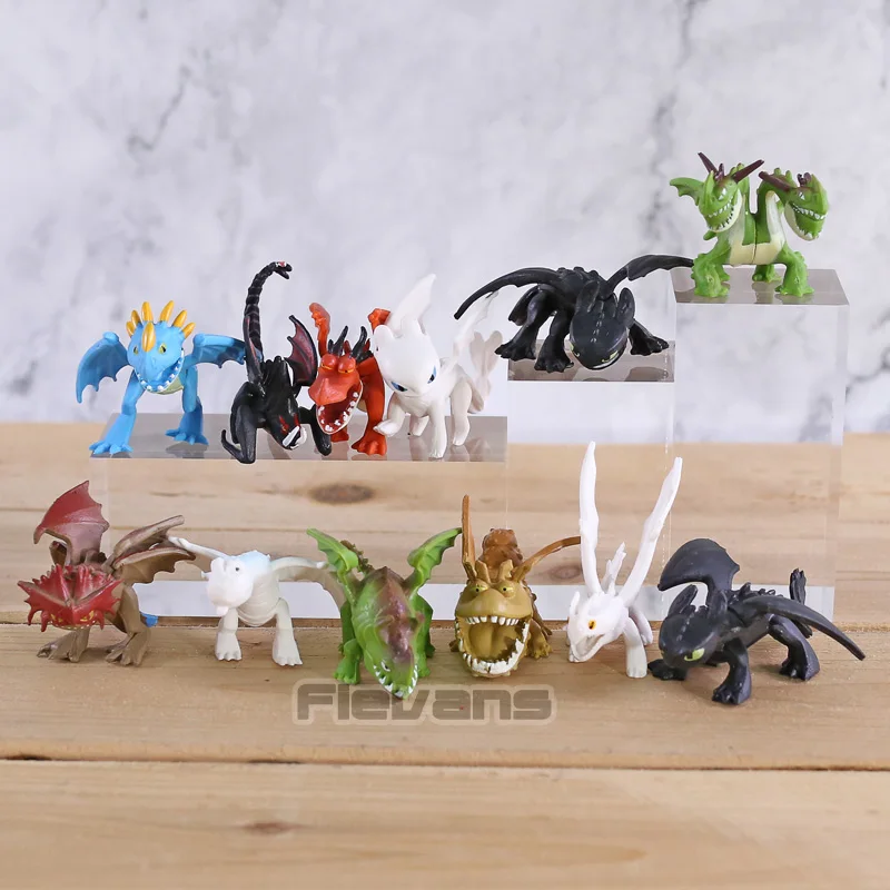 

How To Train Your Dragon 3 Toothless Night Fury Mini PVC Figures Set Dragons Toys for Kids