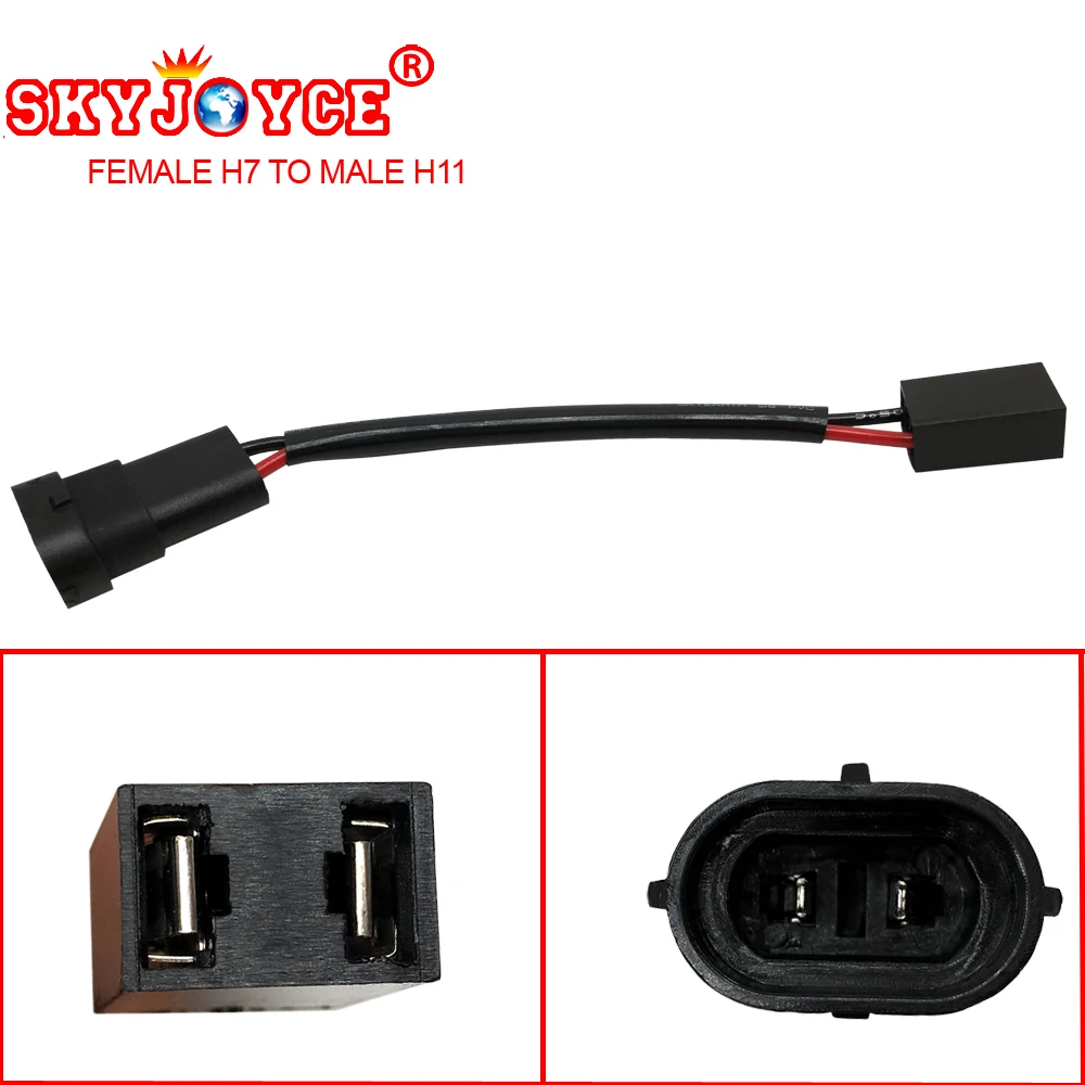 

SKYJOYCE 20 pieces Male H11 H8 male power plug socket 9005 9006 to Female H7 halogen xenon LED lamp connector car accessories