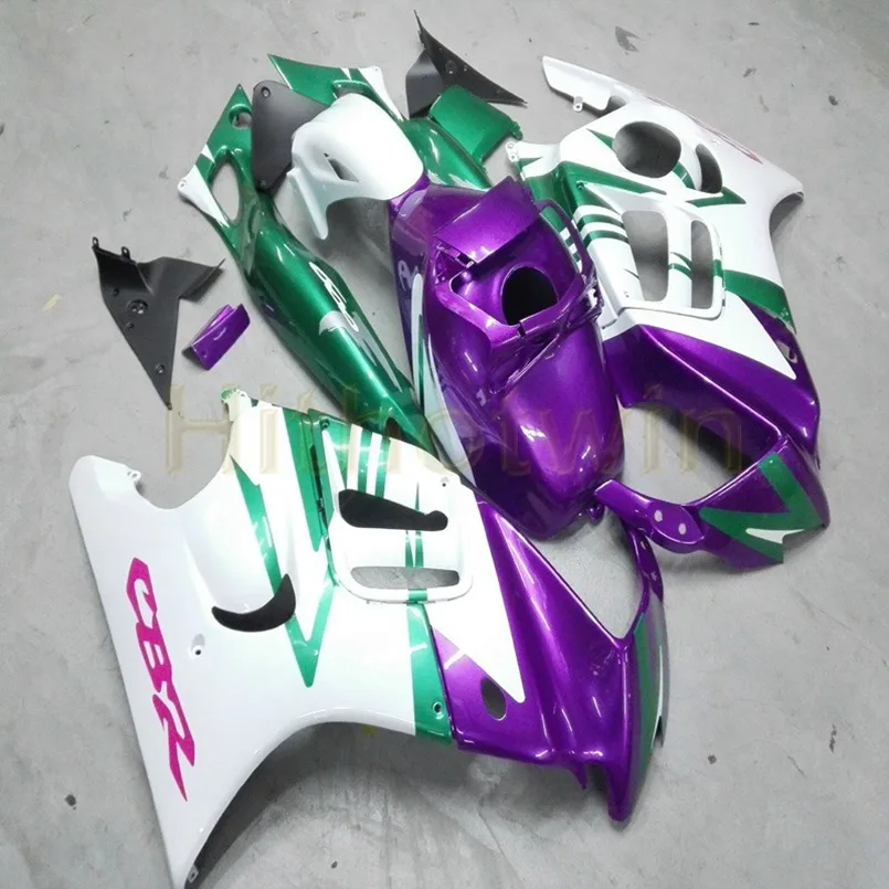 Заказной обтекатель мотоцикла для HONDA CBR600F3 1997-1998 F3 97 98 обвес ABS пластик мотор панели+ винты+ фиолетовый зеленый белый