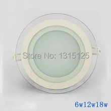 Современный дизайн со стеклянной 6 Вт/12 Вт/18 Вт потолочные встраиваемые светодиодные светильники/круглый панель кухня свет лампа