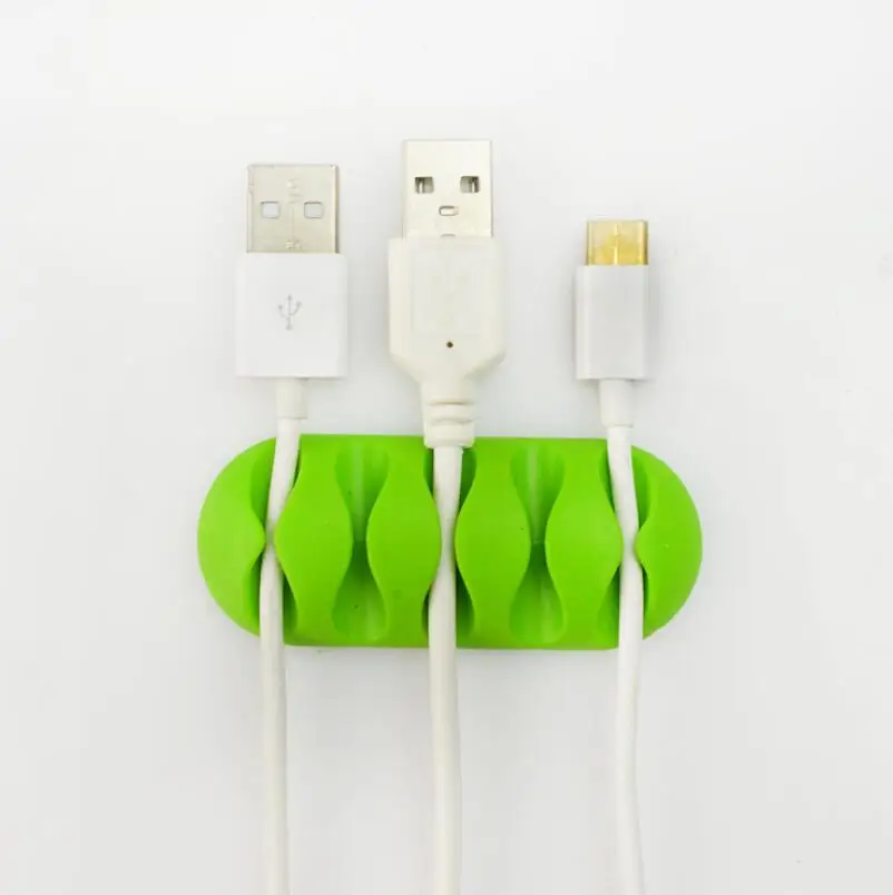 Красочные TPR USB зарядное устройство шнур держатель самоклеющиеся подложки линии падения зажимы Организатор LX4175
