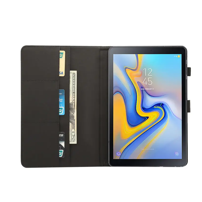Роскошный чехол для samsung Galaxy Tab A A2, 10,5 дюймов, T590, T595, T597, SM-T595 чехол, чехол для планшета из искусственной кожи, чехол-подставка+ пленка+ ручка