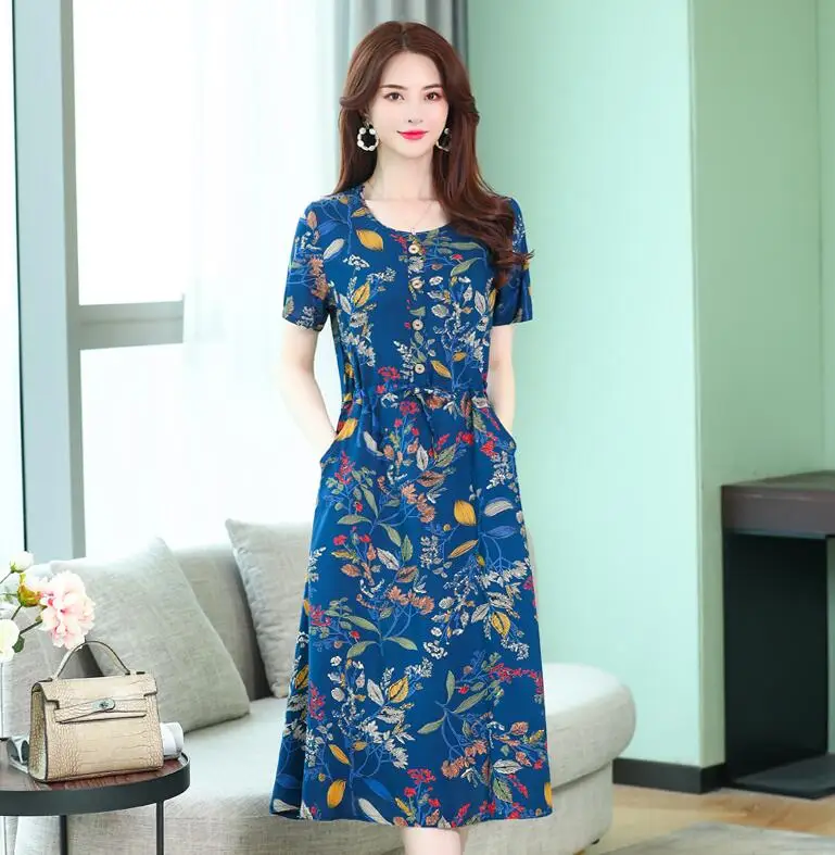 12 Vestidos mujer, ограниченная серия, новинка, круглый вырез, до середины икры,, Longo Vanled maix, платье для девушек, с коротким рукавом, круглый вырез, длинное, с принтом, тонкое - Цвет: 12