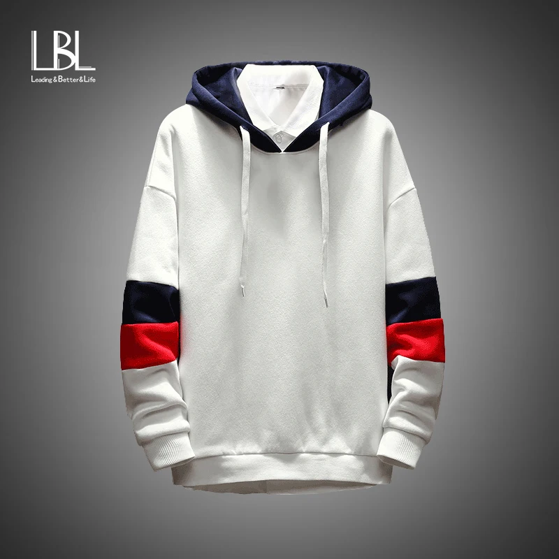 

2018 Men Patchwork Hoodies Sweatshirt Fashion Fleece Sportswear Hoodie Mens Hip Hop Pullover Men's Tracksuit Moleton Masculino