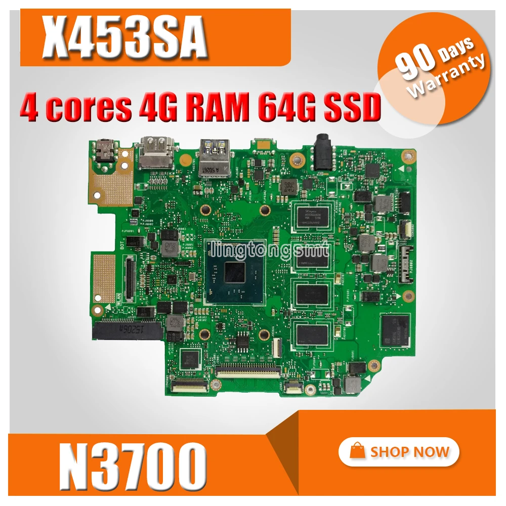 

E403SA motherboard For ASUS E403SA E403S mainboard work 100% Test original N3700 4 cores 4G RAM 64G SSD