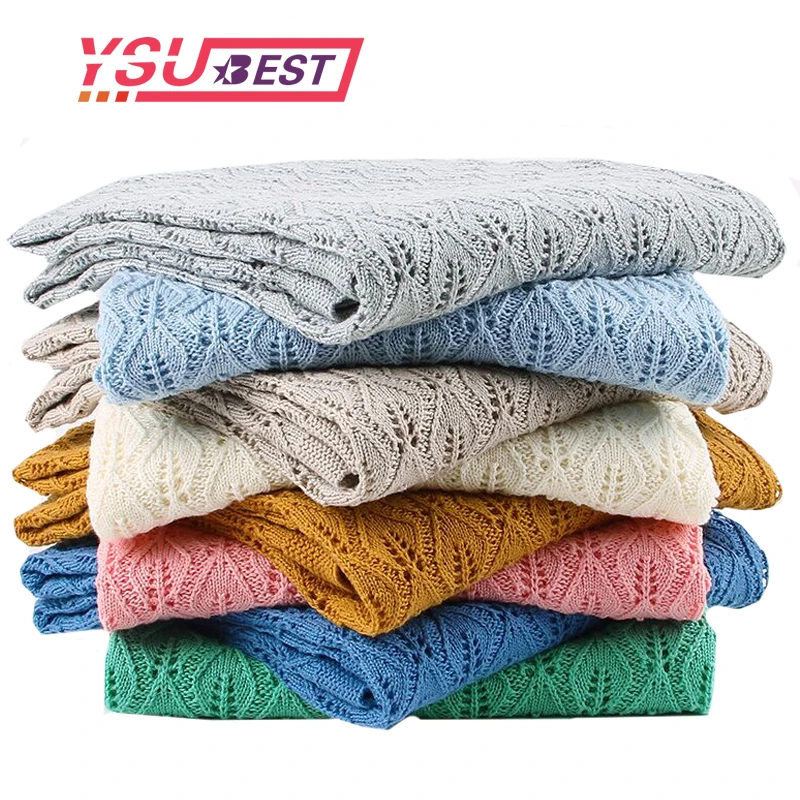 

High Quality Children's Knitted Blanket Newborn Super Soft Warm Infant Woolen Blanket For Boys Girls Kids 100*80cm For Crib Bed