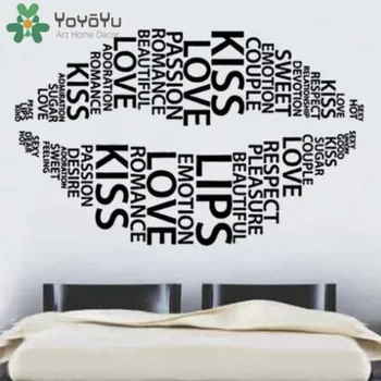 

YOYOYU Vinyl Wall Decal Beautiful Kiss Lips L Print Bedroom Bedside Room Removable Home Decoration Stickers ZX020