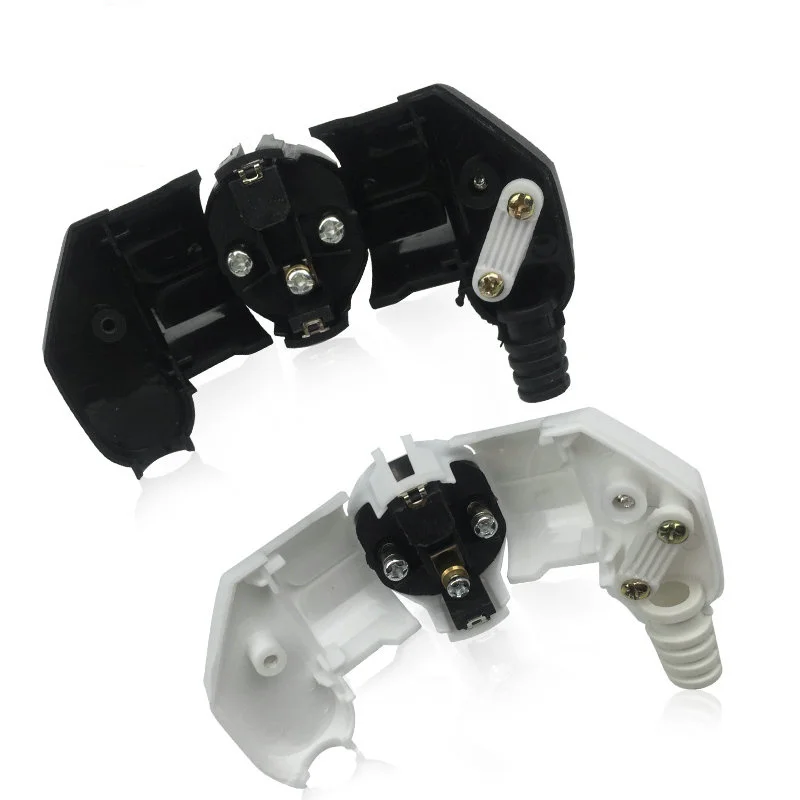 ЕС AC адаптер питания Разъем 16A 250 В соединительный кабель электрическая вилка белый черный Мужской конвертер адаптер съемный штекер