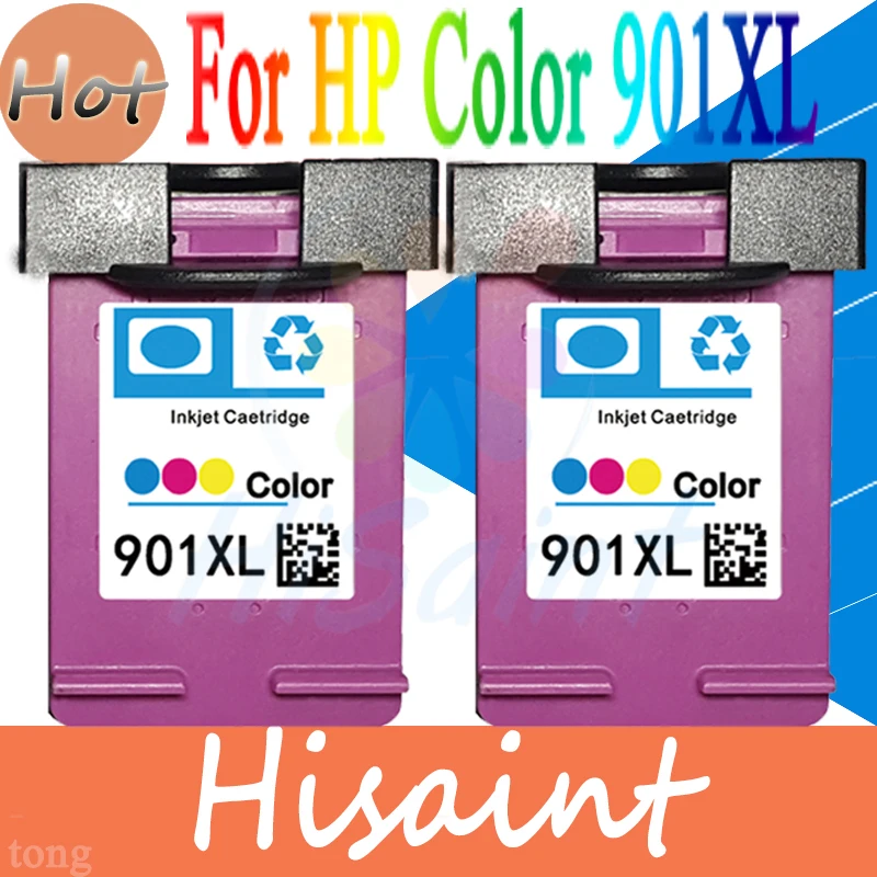 

Hot sale 2 PCs large capacity Color for HP 901 901XL ink cartridge for HP901 Officejet J4500 4540 4550 J4580 J4640 J4680 Printer