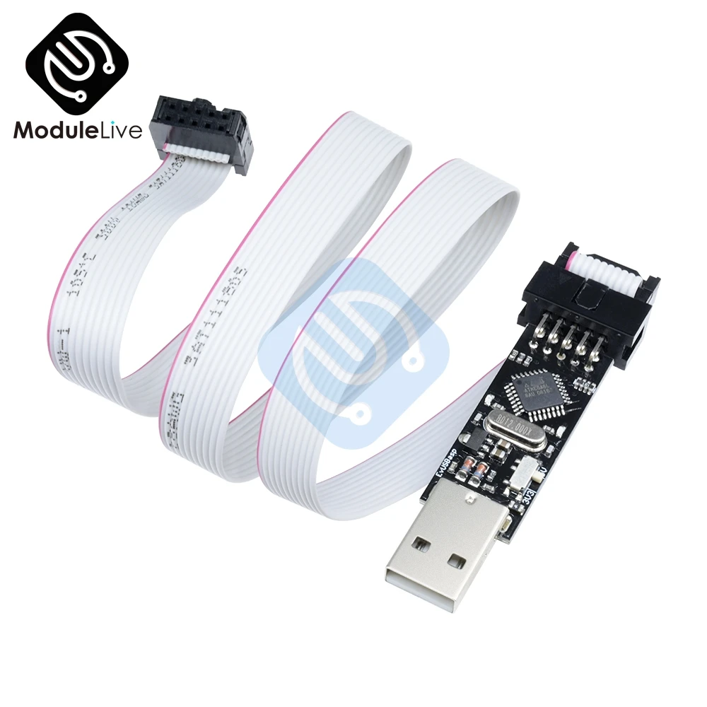 

USBasp USBISP 3.3V / 5V AVR Programmer USB ATMEGA8 ATMEGA128 Microcontroller EEPROM Support for AVRDude 10 pin ISP interface