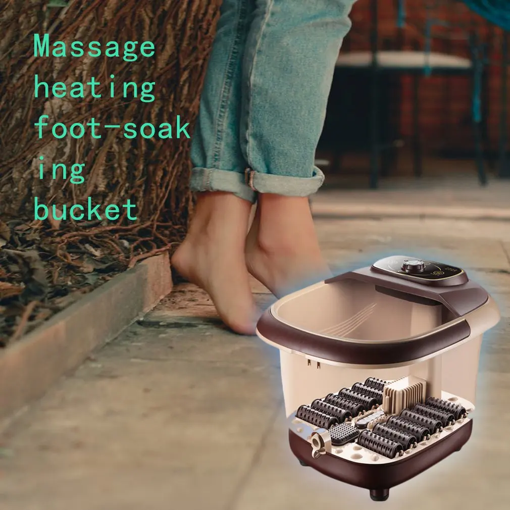 Foot Tub Automatic Massage Heated Foot Bath Barrel Home Electric Heated Footbath Portable Durable I