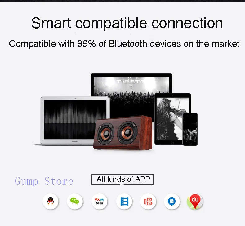 Двойные роговые деревянные bluetooth колонки портативный сабвуфер Hi-Fi музыка bluetooth аудио деревянный приемник handfree вызов беспроводные колонки