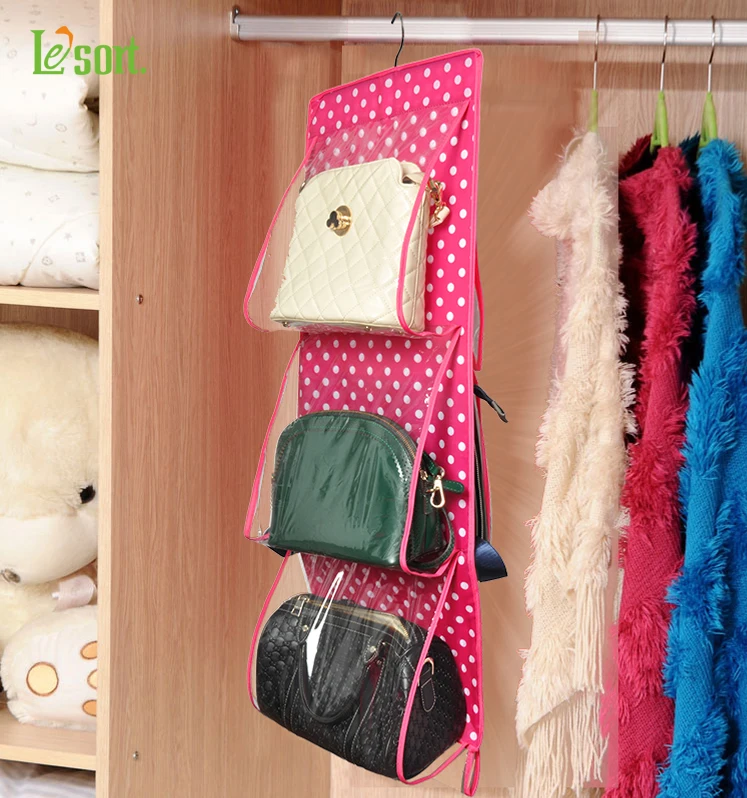 Lesort Organizadores case Durable Door 6 Pockets Hanging Handbag Display Closet Storage Hanger ...