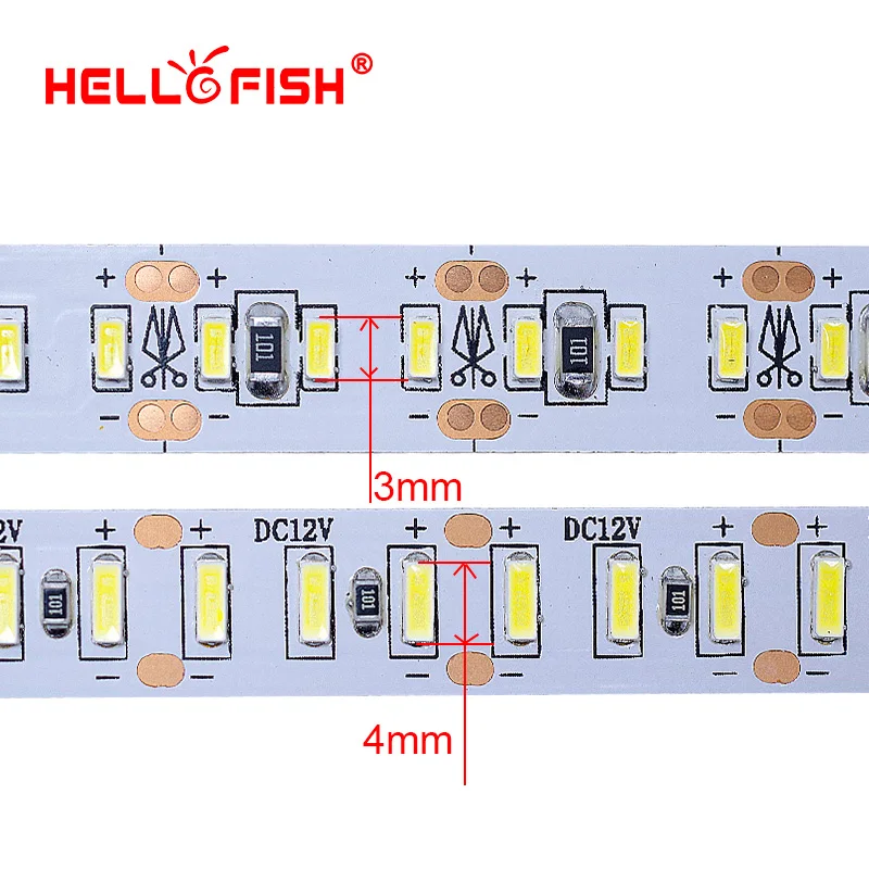 Hello Fish 5 м 3014 Светодиодная лента 204 светодиодный 12 В постоянного тока гибкая светодиодная лента светодиодный светильник белый/теплый белый