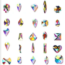 Ювелирные изделия с плоской задней стороной, стразы для маникюра, стеклянные камни, 3D украшения для ногтей, 50 шт(кристалл-AB длинный 3x9 мм