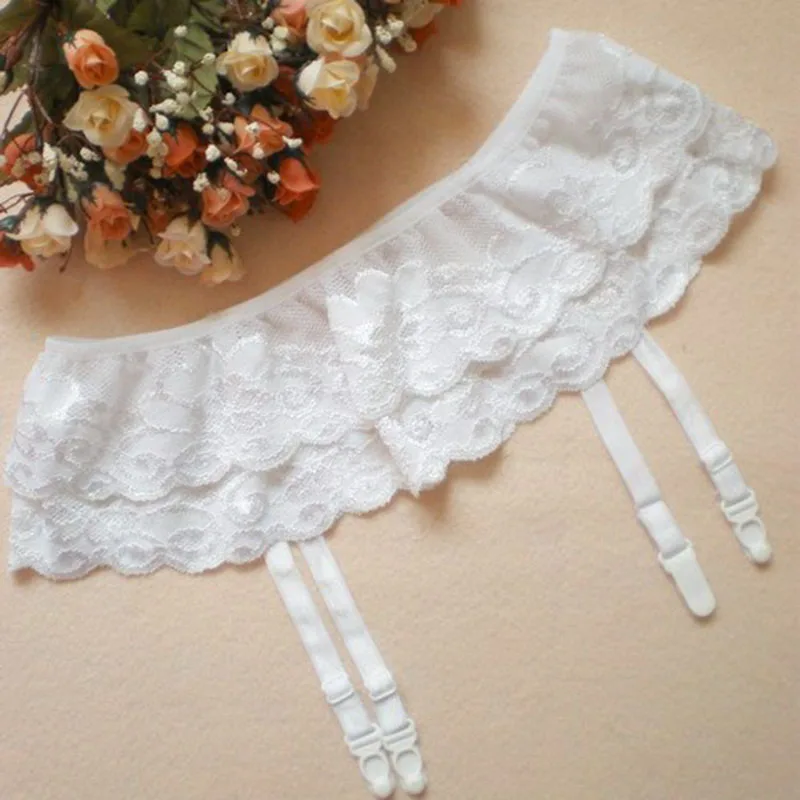 Free Shipping Women Baby font b Dolls b font Sexy Lady 2 Layer Floral Lace Garter
