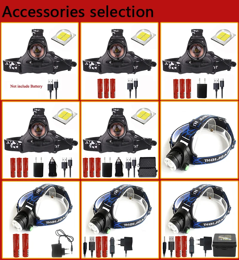 Litwod Z40 50000LM XHP70 светодиодный налобный фонарь мощная фара зум объектив 18650 перезаряжаемая батарея Головной фонарь