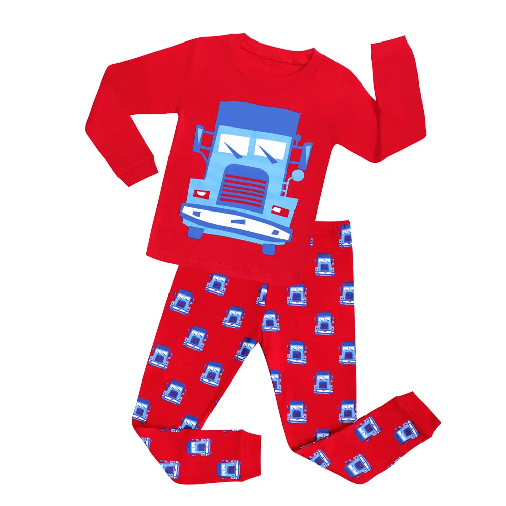 100 хлопковые пижамы для маленьких мальчиков детские пижамы с мотоциклом для детей 1-8 лет, комплекты одежды для детей Детская одежда для сна - Цвет: PA08