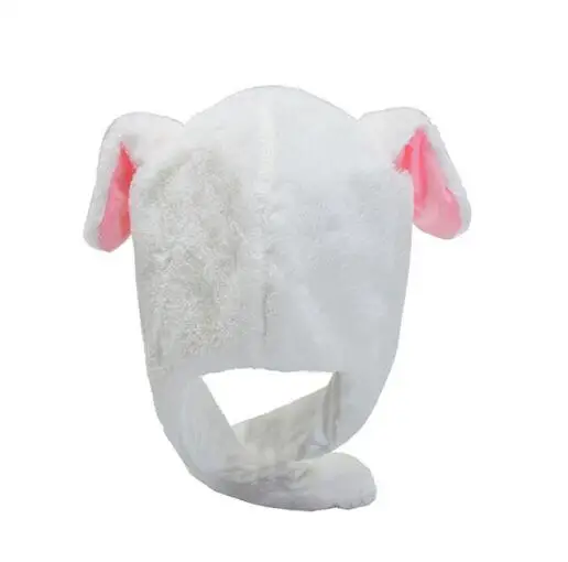 Kids Cute Plush Rabbit Pinching Bunny Ear Hat Can Move Airbag Cap Toy Gift for Kids Girls Girlfriend Women Accessories