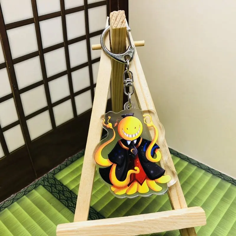 Акриловый брелок в 2 стилях с изображением героев мультфильмов, модель Korosensei, прозрачный двухсторонний брелок 55 мм