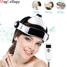 Электрический массажер для головы многофункциональный массажный шлем с успокаивающей музыкой и давлением воздуха для расслабления и снятия головной боли