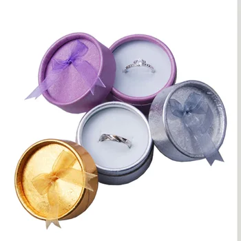 

Multicolor Round Ribbon Jewelry Box Gift Boxes With Bow Knot for Necklace Ring Bracelet Jewelry Display Box Fixed Mixed