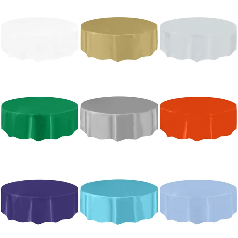 

Environmentally friendly round plastic party wedding tablecloth
