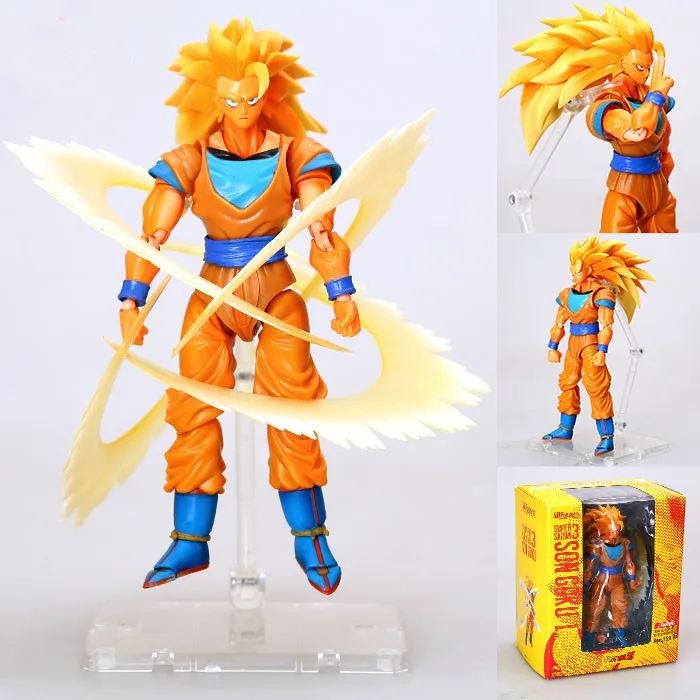 Dragon Ball Z Super Saiya Goku SHF Action Figure Toy SSJ3 Gokon SSJ Goku Black Hair Goku Model Classic toy
