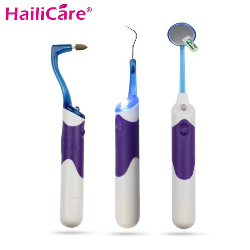 Продажа 3 в 1 LitPack отбеливание зубов светодио дный набор инструментов для стоматологии гигиена полости рта уход зеркало и устройство для удаления зу...