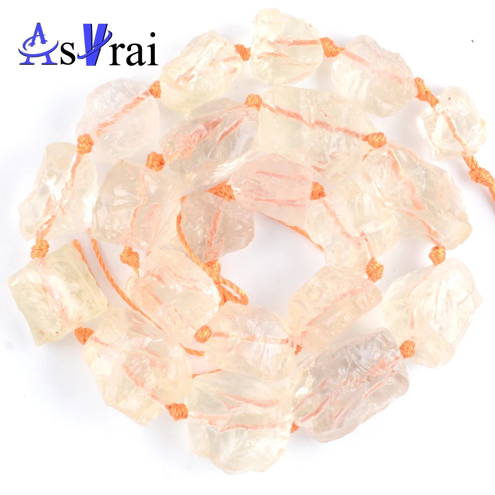 

Natural Stone Beads 15mm-23mm Citrines Yellow Crystal Nugget Drilled Rough Beads for Jewelry Making Mineral Stone Diy Bracelet