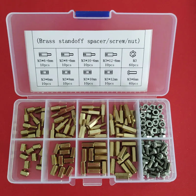 200 шт. M3 Шестигранная гайка Шаг Винт латунный резьбовой столб PCB PC материнская