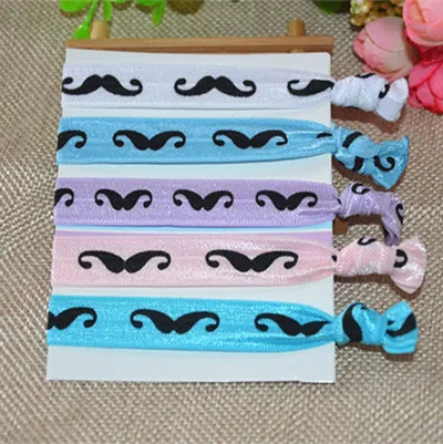 

20pcs/lot Mustache Elastic Ribbon Hair Ties, Knotted Hair Tie women's accessories