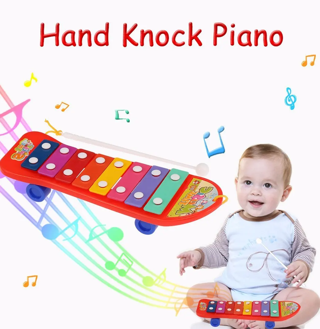 Eboyu (TM) 8 мелодии Красочный руки Knock Пианино просвещения музыкальная игрушка