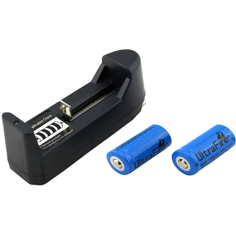 2 * 16340 3.7v Rechargeable LED torch Battery + 16340 18650 AAA AA