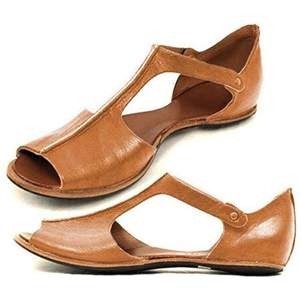 

OEAK Summer Retro Fashion Scandals Summer Flat Shoes Femme Sandals Plus Size 2019 zapatos de mujer