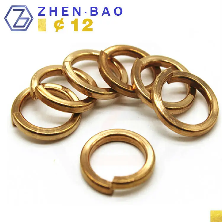 M12 , 10pcs brass spring washer plain color , spring washer , made in china fastenerin Washers